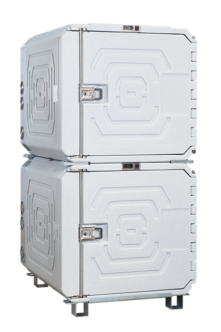 F720 Coldtainer Multitemp Refrigerated Frozen Storage Transport Battery Powered Refrigerator Freezer Kiosk Product Produce Storage Delivery Transport Box Reefer